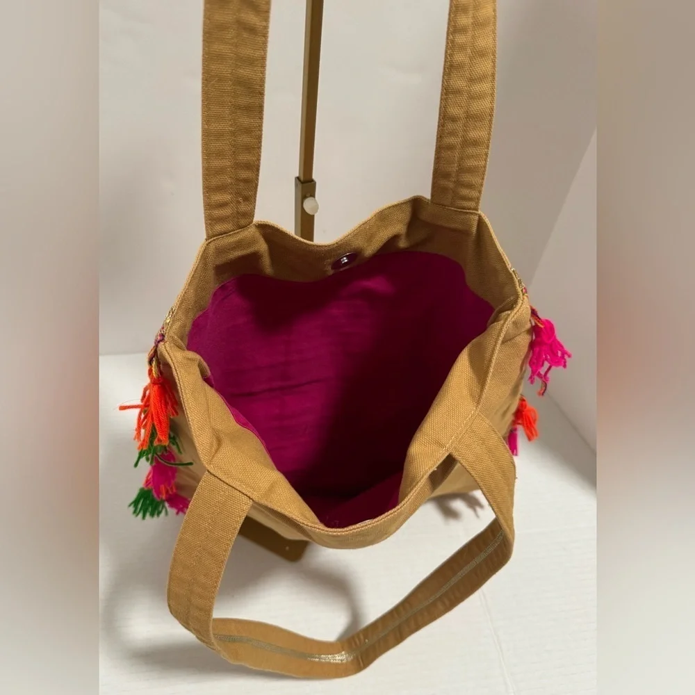 Scarves and glitter boho tote bag